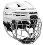 Bauer Re-Akt 155 hjelm combo med gitter Bambini hvid